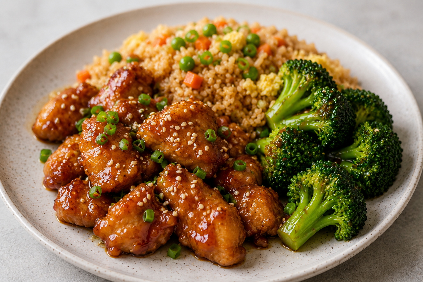 Sesame Chicken with Fried Rice