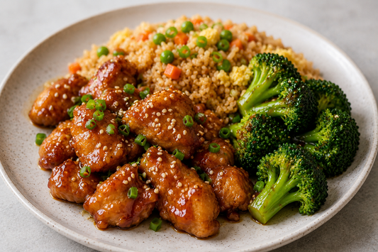 Sesame Chicken with Fried Rice