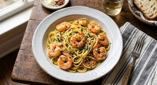 Shrimp Scampi with Fettucine