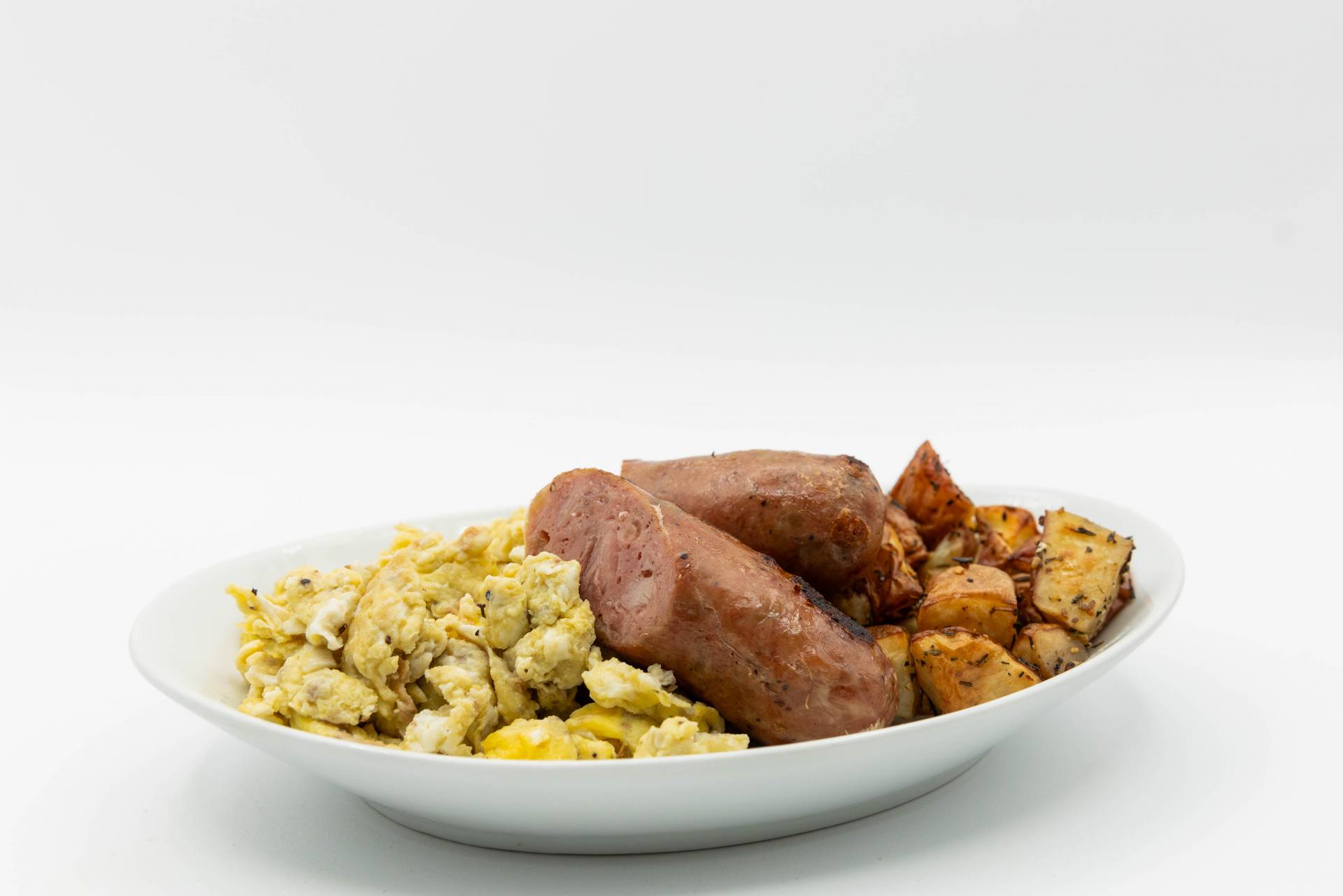 Scrambled Eggs with Chicken Sausage and Potatoes